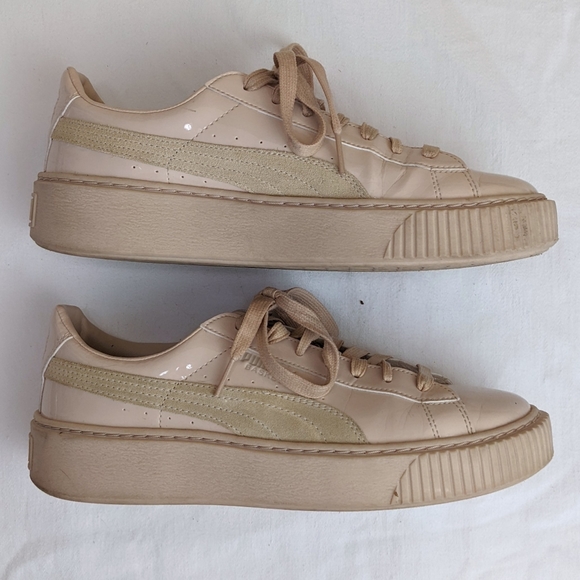 Puma Basket Nude Patent Sneakers SZ 9 - Picture 2 of 7